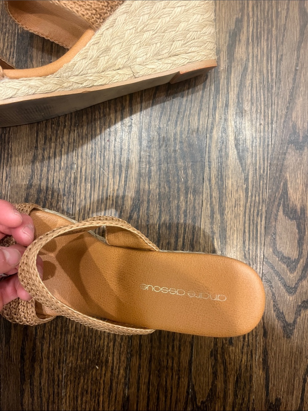 Andre Assous Braided Tan Slide Mules - Picture 3 of 8